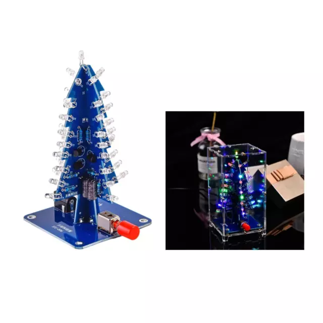 3D Xmas Tree DIY Module Kit Electronics Funny RGB LED Colorful PCB Board For