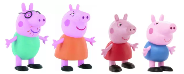 Peppa Wutz Figure 4er Set 6,5cm Papà Mamma George Pig Maialino Quattro Pezzo