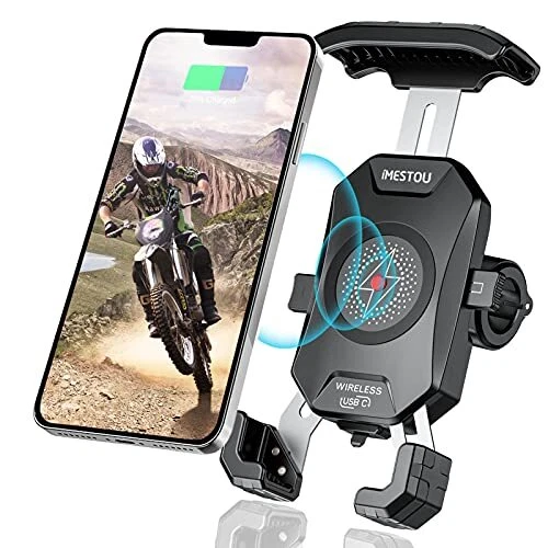 Motorcycle Wireless Phone Charger Mount Motorcycle USB C 3.0 Phone Ho...