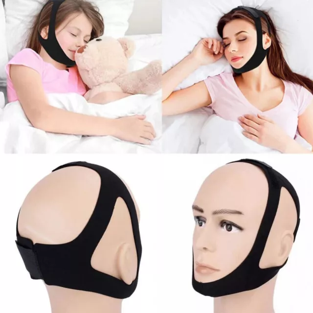 3pcs Anti Snoring Chin Jaw Strap Belt Stop Snore Device Apnea Solution Support 3