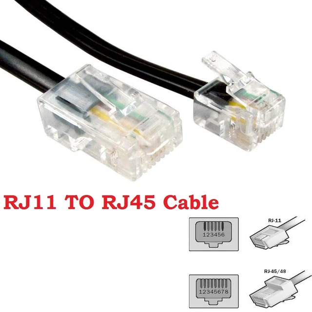 RJ11 RJ45 CABLE ADSL Lead Lot Router Modem Ethernet Network Socket ...