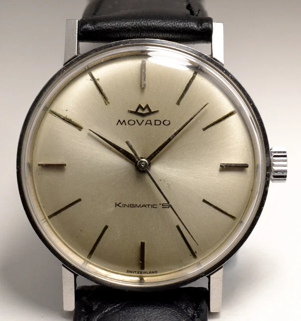 Montre Vintage Movado Automatique Swiss Made - Années 40 - Boîtier Acier, Cadran Beige