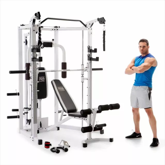 MARCY SM5276 Deluxe Smith Machine Home Gym & Weight Bench for Total Body Workout