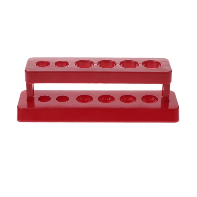 1pcTest Tube Holder 6 Hole Plastic Rack Red Stand  Stand Shelf Laboratory