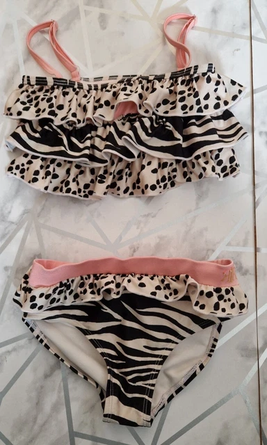 Girls Age 4-5 Bikini Zebra Dalmation Print Frilly- River Island