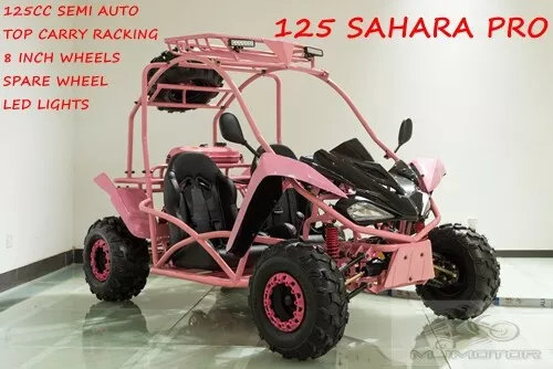 125CC Buggy ATV Sport Quad Dirt Bike 4 Wheel  Go kart Semi Auto SAHARA PRO Pink