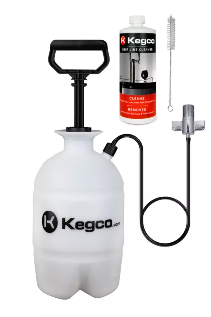 Kegco Deluxe Kegerator Cleaning Kit Pressurized Hand Pump Keg Beer Line Cleaner