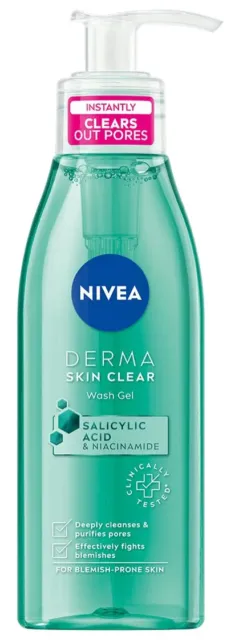 Nivea Visage Détergent 150 Ml. Gel Derma Peau C.98755 Fabriqué en Italie