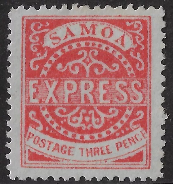 Samoa 1877,  3d vermillion SG State 4 remainder/reprint.  P. 11 3/4 (aa565