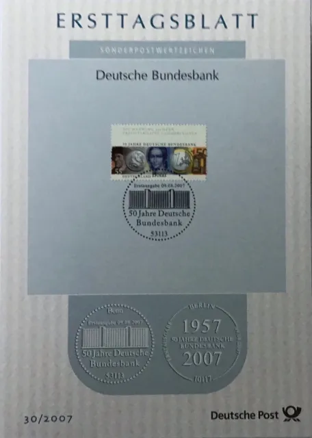 ETB 30/2007 - Mi.-Nr. 2618 - 50 Jahre Deutsche Bundesbank