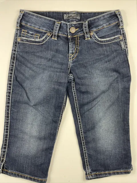 Silver Size 28 x 15 McKenzie Crop Jeans Bermuda Length