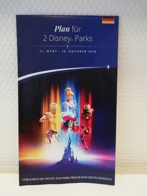 DISNEYLAND PARIS WALT Disney Studios Parkplan Park Map 2018 Deutsch NEU