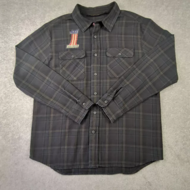 HARLEY DAVIDSON FLANNEL Mens XL Shirt Jacket Plaid Embroidered Classic ...