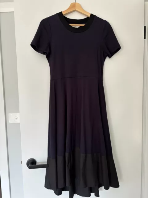 Ripe Maternity Short Sleeved Dress - navy blue, size S, midi length