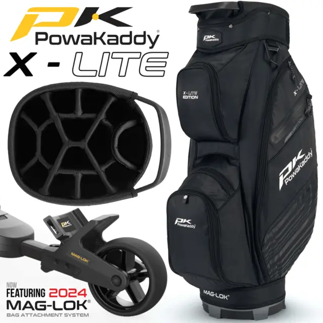 Powakaddy X-Lite 14 Way Golf Cart Trolley Bag / Stealth Black / New 2024 Model