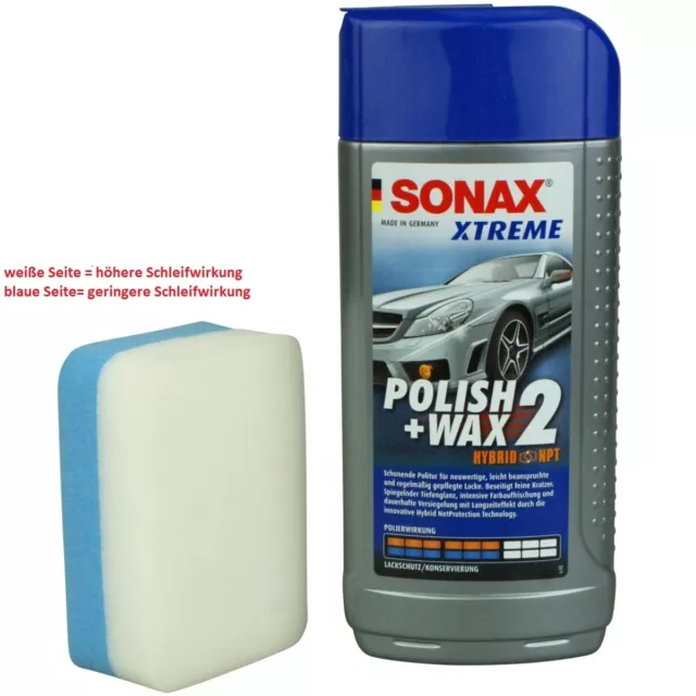 (EUR34, 98/L) Sonax Xtreme Polish + Cire 2 500ml + Dft Sandwich Applicateur
