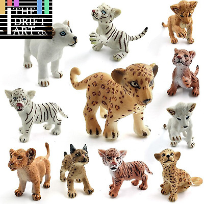 1pc Simulation mini Lion Tiger Lynx Animal Miniature Art Toy Figure Doll