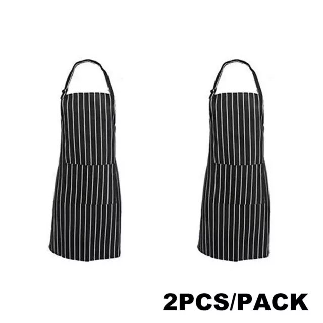 2X Plain Apron With Front Pocket Chefs Butchers Kitchen Cooking Craft Baking