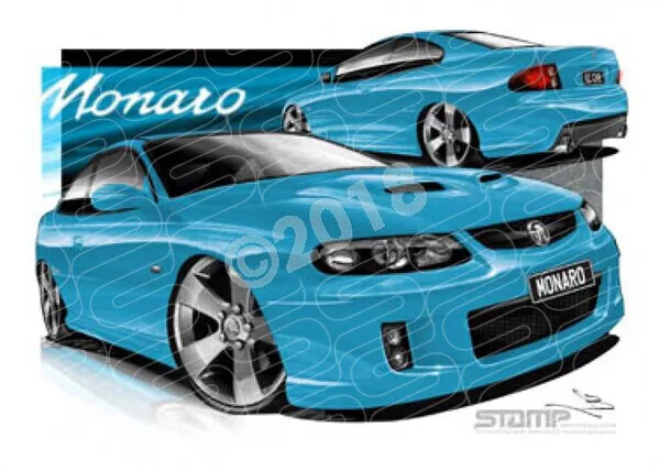 Holden Monaro V2 MONARO VZ TURISMO BLUE A3 FRAMED PRINT (HC85)