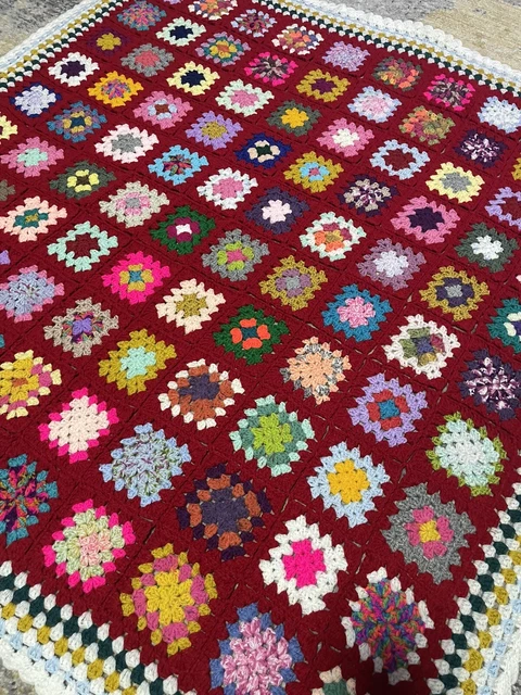 "Coperta all'uncinetto fatta a mano 43""x43"""