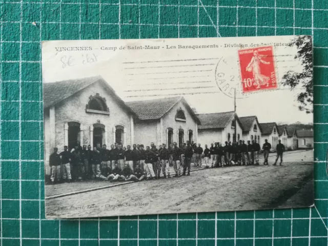 vc192 CPA WW1 Camp de Saint Maur Vincennes - baraquements - très animée
