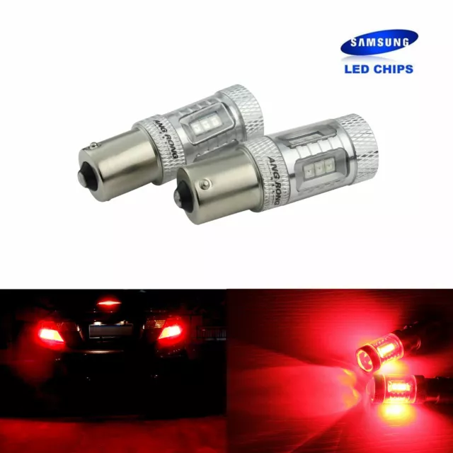 2x 382 R5W R10W P21W  15 SMD LED Rouge Ampoules de voiture Feu Recul 2