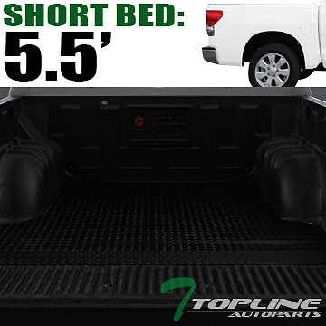 Topline For 2007-2021 Toyota Tundra 5.5/5.6 Ft Rubber Truck Bed Mat Liners - Blk