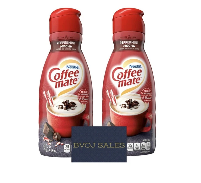 COFFEE MATE PEPPERMINT Mocha Liquid Coffee Creamer, 2 Pack (32oz) Each