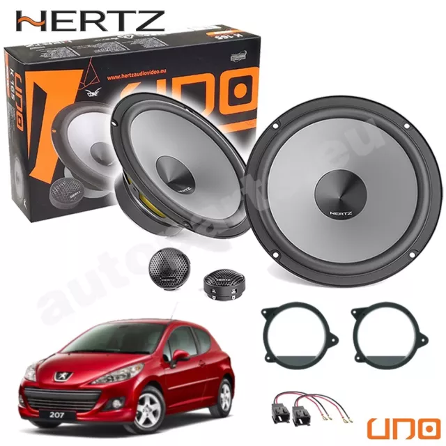 Kit 4 Casse Altoparlanti Hertz K165 2 Vie Anteriori per Peugeot 207 dal 2006