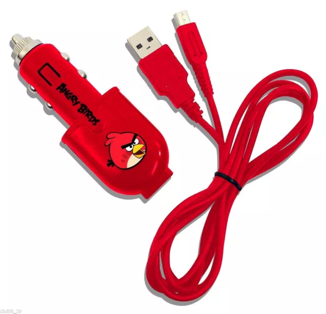 Angry Birds Nintendo Dsi Dsixl 3DS Cargador Coche USB 12V Poder Cable para Roja