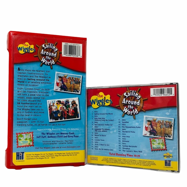 THE WIGGLES SAILING Around The World VHS Video Tape Clamshell & CD