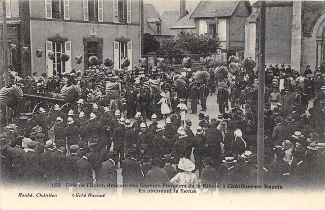 Cpa 58 Chatillon In Bazois Party Of The Friendly Union Of The Ni Firefighters