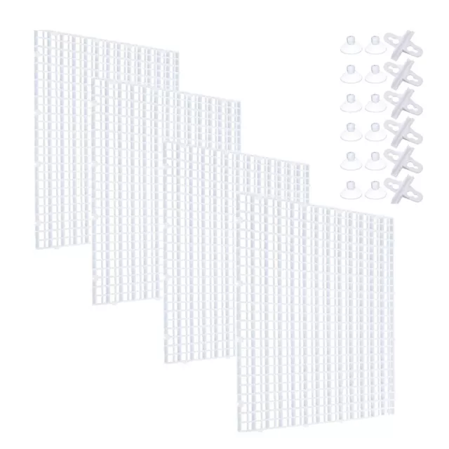 4pcs Aquarium Filtration Grid Net Fish Tank Divider Tray Bottom Isolation Board