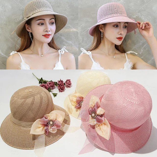 Chapeau De Soleil En Paille - Bord Large - Pliable - Taille Unique - Neuf Avec étiquettes