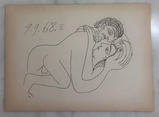 Pablo Picasso Stampa Serie 347 incisioni erotiche 9.9.68. II Dim: 27,4x20,0 cm 2