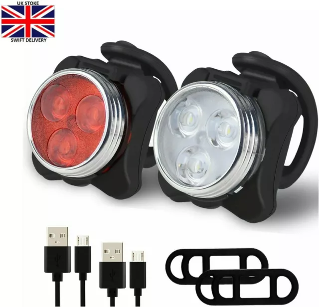 Bike Light Set Super Bright USB Rechargeable Bicycle Lights Waterproof Mountain