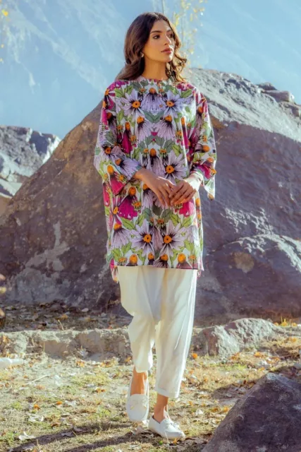 Ladies Designer Pakistani 2 Pc Stitched Ego Suit Size Medium