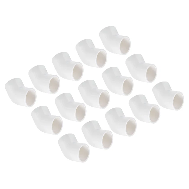 15Pcs 45 Degree Elbow Pipe Fittings 3/4 Inch UPVC Fitting Connectors White