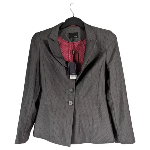 Next Tailored Grey Regular Blazer Jacket Formal Lined Women's Size UK 10 New