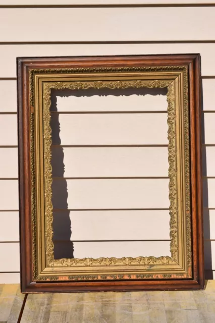 Vintage Antique Victorian Gold Gilt Frame 27x21 ~ Fits 14x20 Leaf Floral Rococo