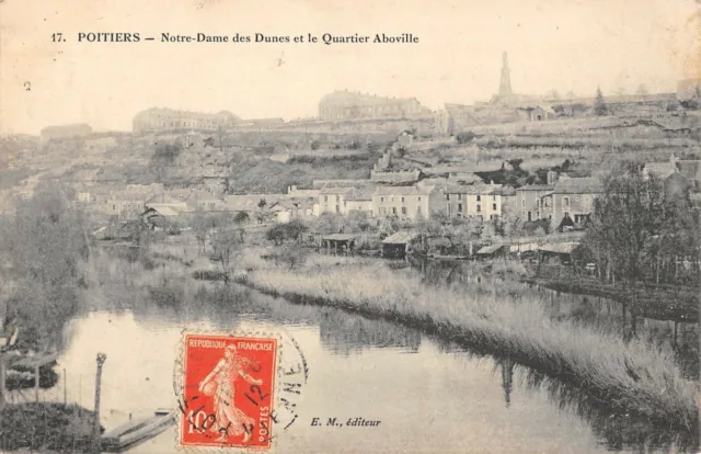 Cpa 86 Poitiers Notre Dame Des Dunes Et Le Quartier Aboville