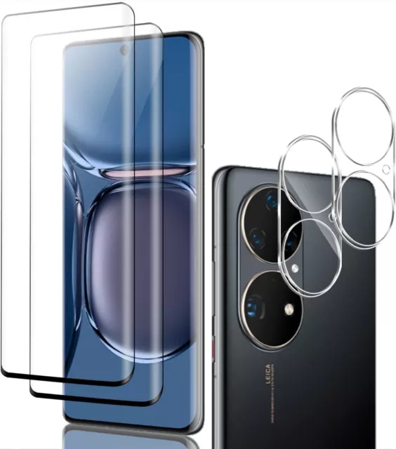 2X 3D Schutzglas ( Display + Kamera ) für Huawei P50 Pro Panzerfolie Hartglas 9H