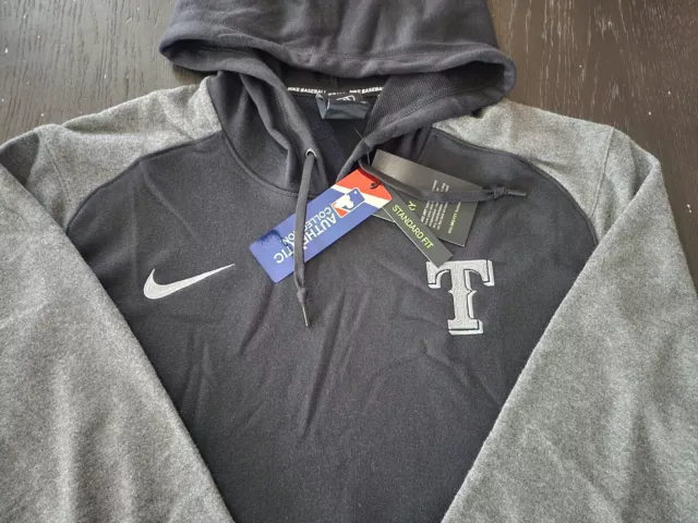 New Mens Nike Texas Rangers Collection Dry Flux Short Sleeve Hoodie St NKM2-182N 2