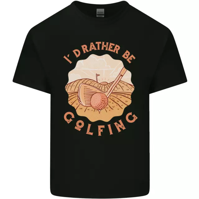 T-shirt top da golf da uomo cotone Id Rather Be golf golf divertente