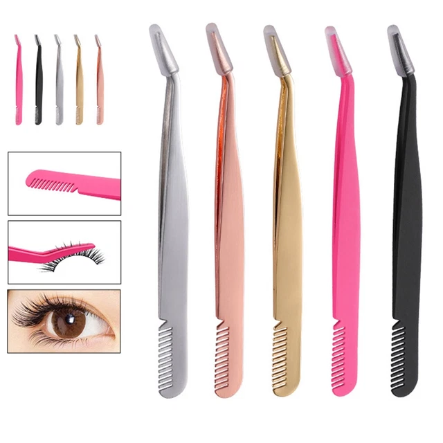 Extensión Profesional Pinza para Cejas Acero Inoxidable Cejal Cejo Peine