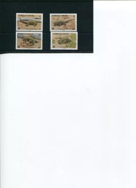 1986 WWF TURKS & CAICOS Turks & Caicos Is. Ground Iguana 4V set MNH POST FREE