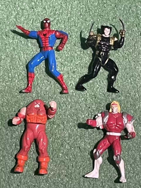 1994 2.5” Wolverine Marvel X-MEN Heavy Metal Heroes Figure & Spiderman