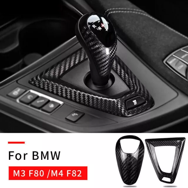 Real Carbon Fiber Interior Gear Box Shift Knob Trim Cover For Bmw M3 F80 M4 F82