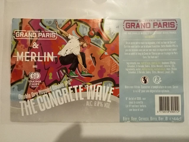 Etiquette de Bière : THE CONCRETE WAVE -  Grand Paris / Merlin -  France