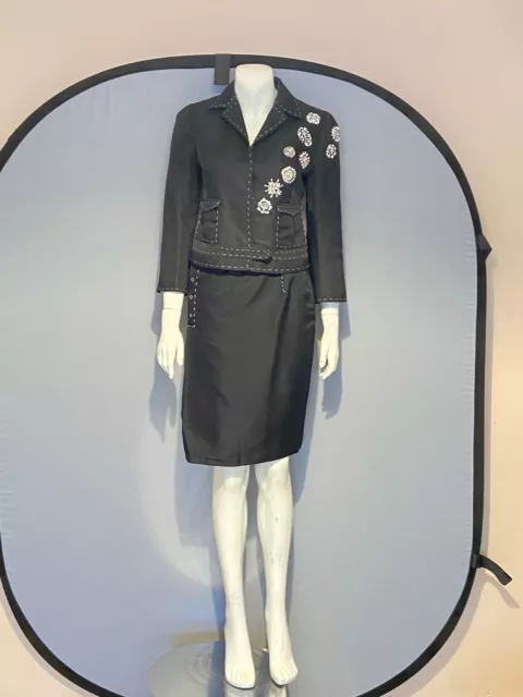 Dice Kayek crystal embellished SUIT blazer with skirt SUIT - size FR 44 US 6-8